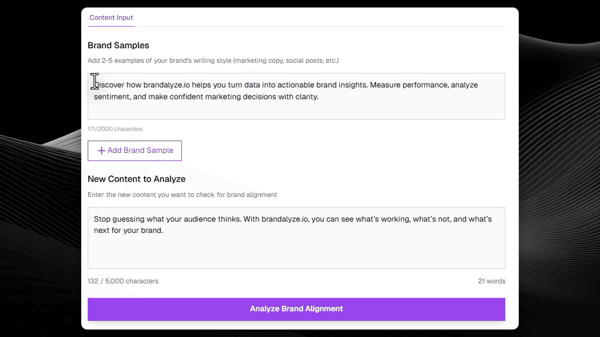 Upload Brand Samples & Get Instant Analysis